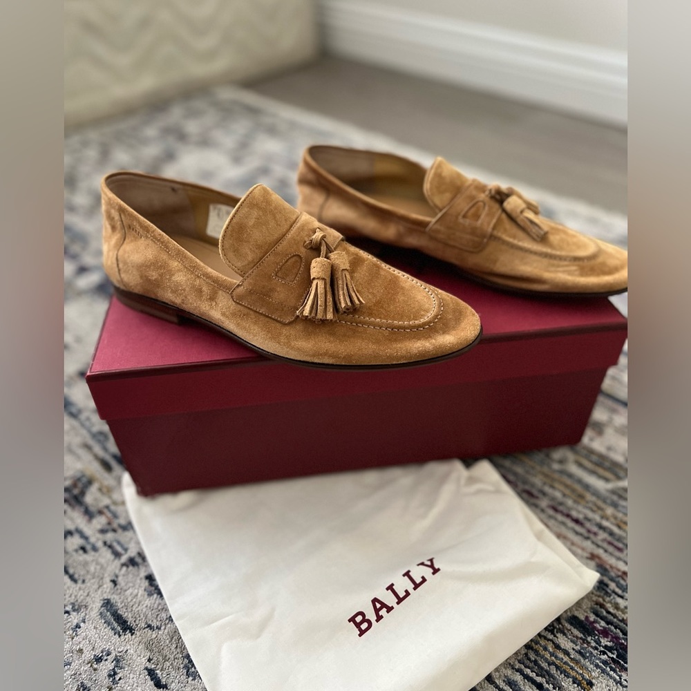 Bally Men's Tan Suede Loafers